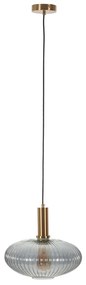Artekko Glassy Φωτιστικό Οροφής Μονόφωτο (Ε27) Φιμέ Γκρι/Χρυσό Γυαλί/Μέταλλο (30x30x30)cm