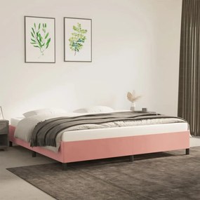 Πλαίσιο Κρεβατιού Ροζ 200x200 εκ. Βελούδινο