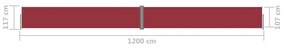 Διαχωριστικό Βεράντας Συρόμενο Κόκκινο 117 x 1200 εκ. - Κόκκινο