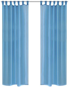 vidaXL Τιρκουάζ ημιδιαφανής κουρτίνα 140 x 225 cm 2 τμχ