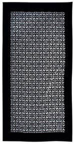 Πετσέτα Θαλάσσης Βαμβακερή 90x180εκ. Essential 4005 Μαύρη-Γκρι Greenwich Polo Club