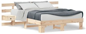 vidaXL Σκελετός Κρεβατιού Καφέ 160 x 200 cm Μασίφ ξύλο πεύκου