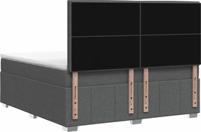 vidaXL Κρεβάτι box spring με στρώμα Σκούρο Γκρι 140 x 190 cm Ύφασμα