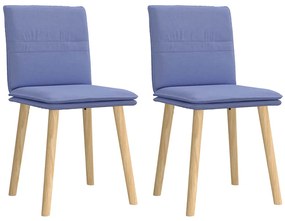 vidaXL Καρέκλες τραπεζαρίας 2 τεμάχια τζιν μπλε ύφασμα