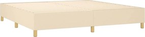 vidaXL Κρεβάτι Boxspring με Στρώμα Κρεμ 200x200 εκ. Υφασμάτινο