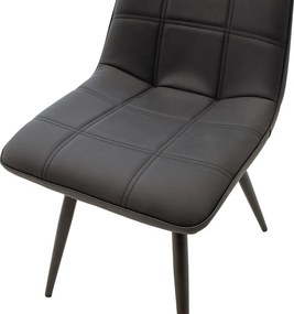 Καρέκλα Nely pakoworld μεταλλική μαύρη με pu μαύρο