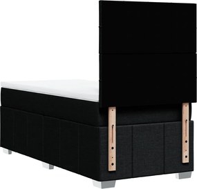 vidaXL Κρεβάτι Boxspring με Στρώμα Μαύρο 80 x 200 εκ. Υφασμάτινο