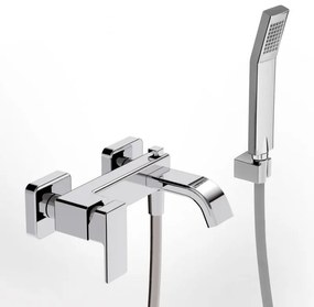 La Torre Profili Plus Chrome Μπαταρία Λουτρού Mε Τηλέφωνο Anticalcare, Επίτοιχο Aναπαυτήριο Τηλεφώνου&amp;Άθραυστο Σπιράλ 46019-100