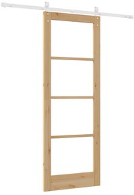 vidaXL Συρόμενη Πόρτα με Εξαρτήματα  78x211 cm Μασίφ Ξύλο Πεύκο