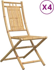 vidaXL Πτυσσόμενες Καρέκλες 4 τεμ. 46x66x99 εκ. Μπαμπού