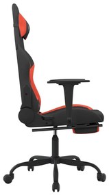 Καρέκλα Gaming Μαύρη/κόκκινο Ύφασμα με Υποπόδιο - Μαύρο