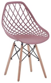 Καρέκλα Tree Pink 49x53xH81,5cm 03-0674 Σετ 4τμχ Wood, Polypropylene