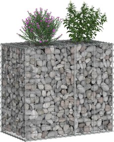 vidaXL Ανασηκωμένο κρεβάτι gabion Ασημί