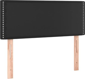 vidaXL Κρεβάτι Boxspring με Στρώμα Μαύρο 90x190εκ. από Συνθετικό Δέρμα