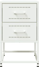 vidaXL Κομοδίνο Λευκό 36x39x60,5 εκ. από Χάλυβα