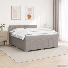 vidaXL Κρεβάτι box spring με στρώμα Taupe 140 x 200 cm Ύφασμα