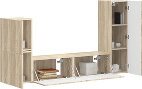 vidaXL Σετ επίπλου τηλεόρασης 4 pcs Δρύς Sonoma Επεξεργασμένο ξύλο