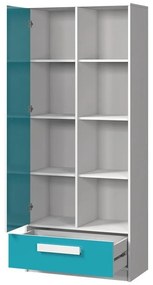 Παιδικό δωμάτιο Akron J107, 255 kg, Γυαλιστερό λευκό, Γκρι, Άσπρο, Πλαστικοποιημένη μοριοσανίδα, Πόρτες ντουλάπας: Με μεντεσέδες | Epipla1.gr