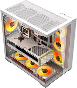 Θήκη υπολογιστή DarkFlash C280 (λευκή) + 7 ανεμιστήρες