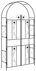 vidaXL Κήπος Αψίδα Μονόχρωμο Μαύρο 115 x 37 x 226 εκ