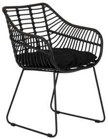 Πολυθρόνα Κήπου ArteLibre KALAMBO Μαύρο Αλουμίνιο/Rattan 56x57x81cm-14840052