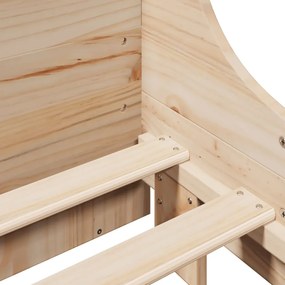 Κρεβάτι Βιβλιοθήκη Χωρίς Στρώμα 120x190 εκ Μασίφ Πεύκο - Λευκό
