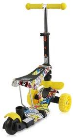Παιδικό πατίνι Draxter Plus Scooter με κάθισμα και χειρολαβή γονέα Graffiti Smile 10390140019 Lorelli