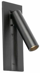 Φωτιστικό Τοίχου - Reader Gabo USB 62757 LED 4W 2700K 394lm 8x18 Black Faro Barcelona