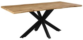 Tραπέζι Gilman pakoworld MDF sonoma-μαύρο 180x90x75εκ
