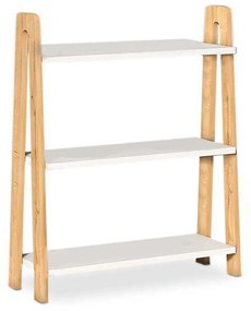Βιβλιοθήκη Como Megapap από μελαμίνη χρώμα λευκό - oak 63x22x80εκ.