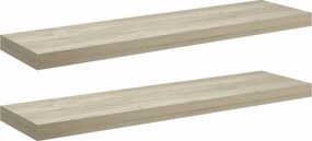 vidaXL Ράφια Τοίχου 2 τεμ. Χρώμα Δρυός 90x23,5x3,8 εκ. MDF