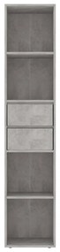 vidaXL Βιβλιοθήκη Γκρι του Σκυροδέματος 36x30x171 εκ. από Επεξ. Ξύλο