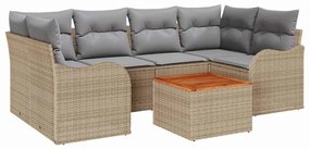 vidaXL Σετ Καναπέ Κήπου 7 pcs Μπεζ, λευκό