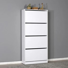 Παπουτσοθήκη Flat Duo Megapap 24 ζευγών χρώμα λευκό 73x26x157εκ.