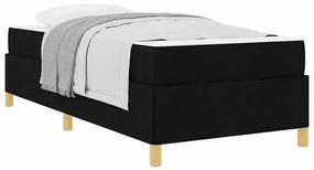 vidaXL Κρεβάτι με ελατήρια Άλλο Μαύρο και Λευκό 90 x 190 cm ύφασμα