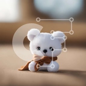 Intra Συλλεκτικό Ξύλινο Παζλ Plywood  4mm - Μικρό λευκό αρκουδάκι με καφέ παπιγιόν Σε Ξύλινο Κουτί - Διαστάσεις: 10x10 cm – 25 κομμάτια