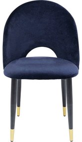 Καρέκλα Iris Velvet Μπλε (Σετ 2) 49x54x84εκ - Μπλε