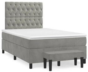 ΚΡΕΒΑΤΙ BOXSPRING ΜΕ ΣΤΡΩΜΑ ΑΝΟΙΧΤΟ ΓΚΡΙ 120X200 ΕΚ. ΒΕΛΟΥΔΙΝΟ 3138013