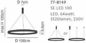 SE LED 100 AMAYA PENDANT GOLD MAT Δ5