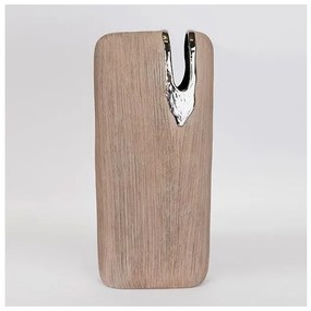 Βάζο Κεραμικό καφέ &amp; Ασημί 19.5x9.5x43cm 752-20052 Estheti-752-20052-Ασημί 752-20052