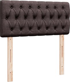 vidaXL Κρεβάτι Boxspring με Στρώμα Σκούρο Καφέ 90x190 εκ. Υφασμάτινο