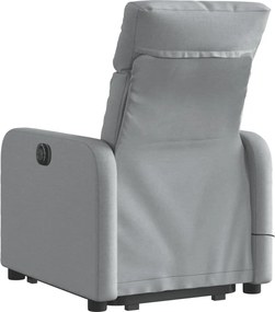 vidaXL Πολυθρόνα Μασάζ Ηλεκ. Ανακλινόμενη Ανύψωση Αν. Γκρι Υφασμάτινη