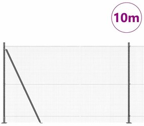 vidaXL Στύλος Περιφράξεων Γκρι 10 x 1,5 μ (πλέγμα 25 x 25 mm) Ατσάλι