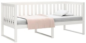 vidaXL Κρεβάτι ημέρας χωρίς στρώμα Λευκό 100x200 cm Στερεό ξύλο πεύκο