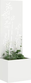 vidaXL Οθόνη Ιδιωτικότητας Κήπου Floral Λευκό 50 x 150 cm