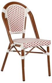 14840059 Καρέκλα Κήπου MUTARAZI Λευκό/Κόκκινο/Μπαμπού Αλουμίνιο/Rattan 50x57x85cm Rattan/Αλουμίνιο, 1 Τεμάχιο