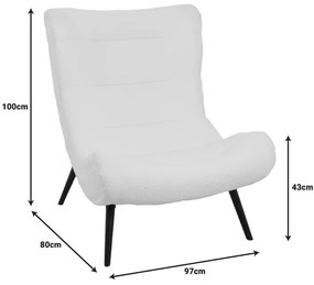 Πολυθρόνα-μπερζέρα Silla pakoworld μπουκλέ ύφασμα σε σάπιο μήλο απόχρωση 97x80x100εκ