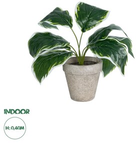 GloboStar® Artificial Garden WHITE HOSTA 20900 Διακοσμητικό Φυτό Λευκή  Χόστα Υ40cm