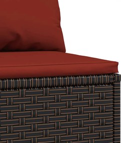 vidaXL Καναπέδες Κήπου Μεσαίοι με Μαξιλάρια 2 τεμ. Καφέ Συνθ. Ρατάν