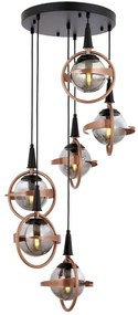 Φωτιστικό Οροφής 301AUR1345 Φ40x100cm 6xE14 40W Black-Bronze Opviq